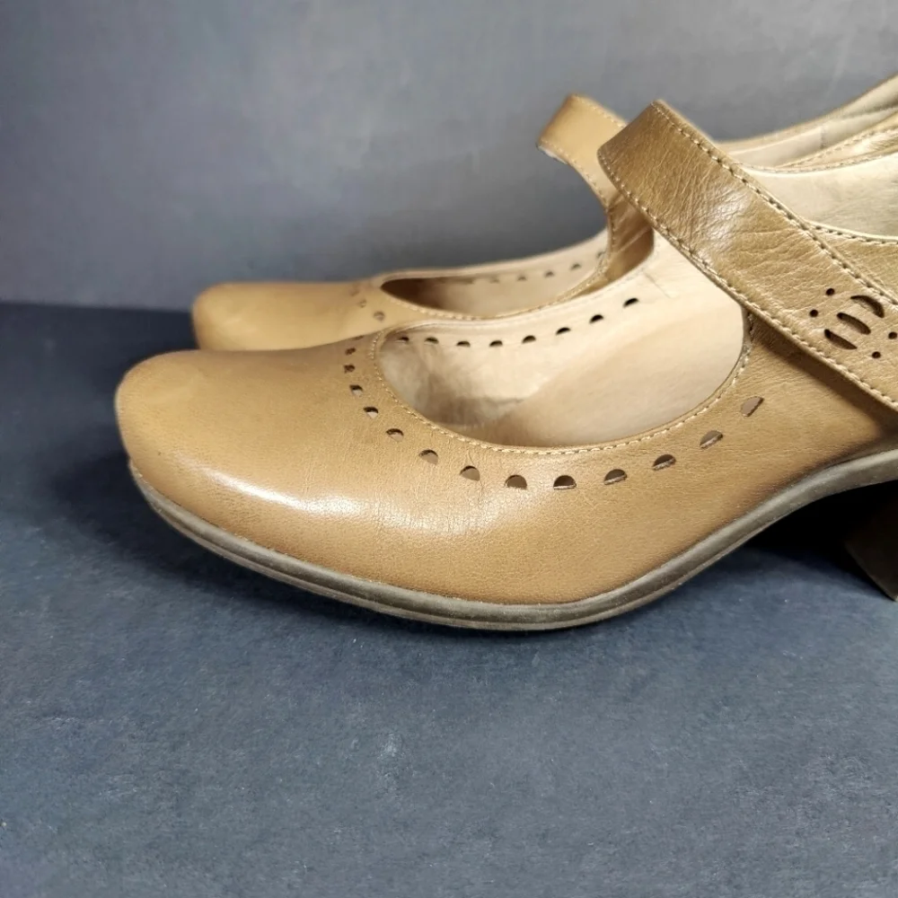 ABEO B.I.O. System Penny Walnut Mary Jane Leather Heels Women's Shoes Size 9M